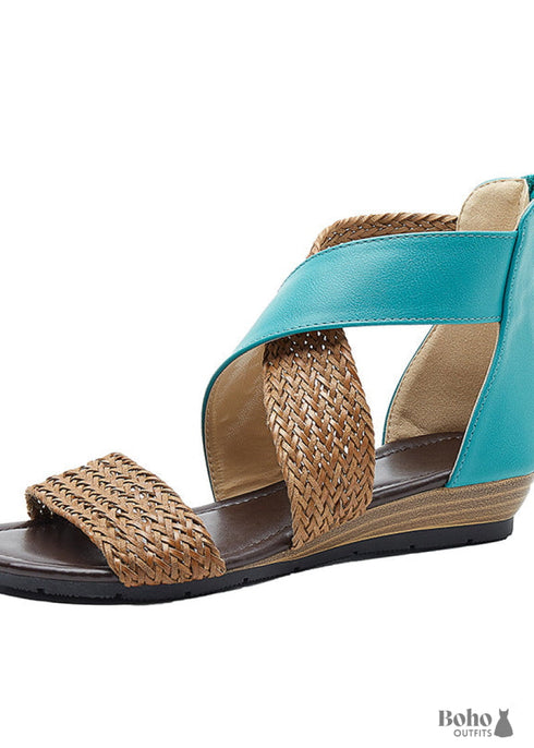 Boho Braided Wedge Sandals